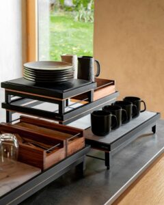 Revol En Scene buffetverhogers rechthoekig icm zwart basalt keramiek