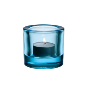 Iittala Kivi - blauwe glazen theelichthouder