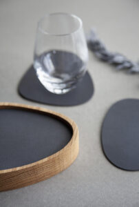 LindDNA zweart leren onderzetters